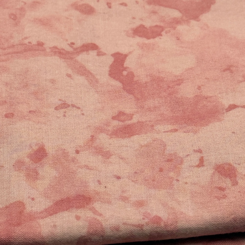 Hand Dyed Cotton Fabric Mottled Batik Style Pink Rose 2 Yards Crafting - Picture 3 of 3